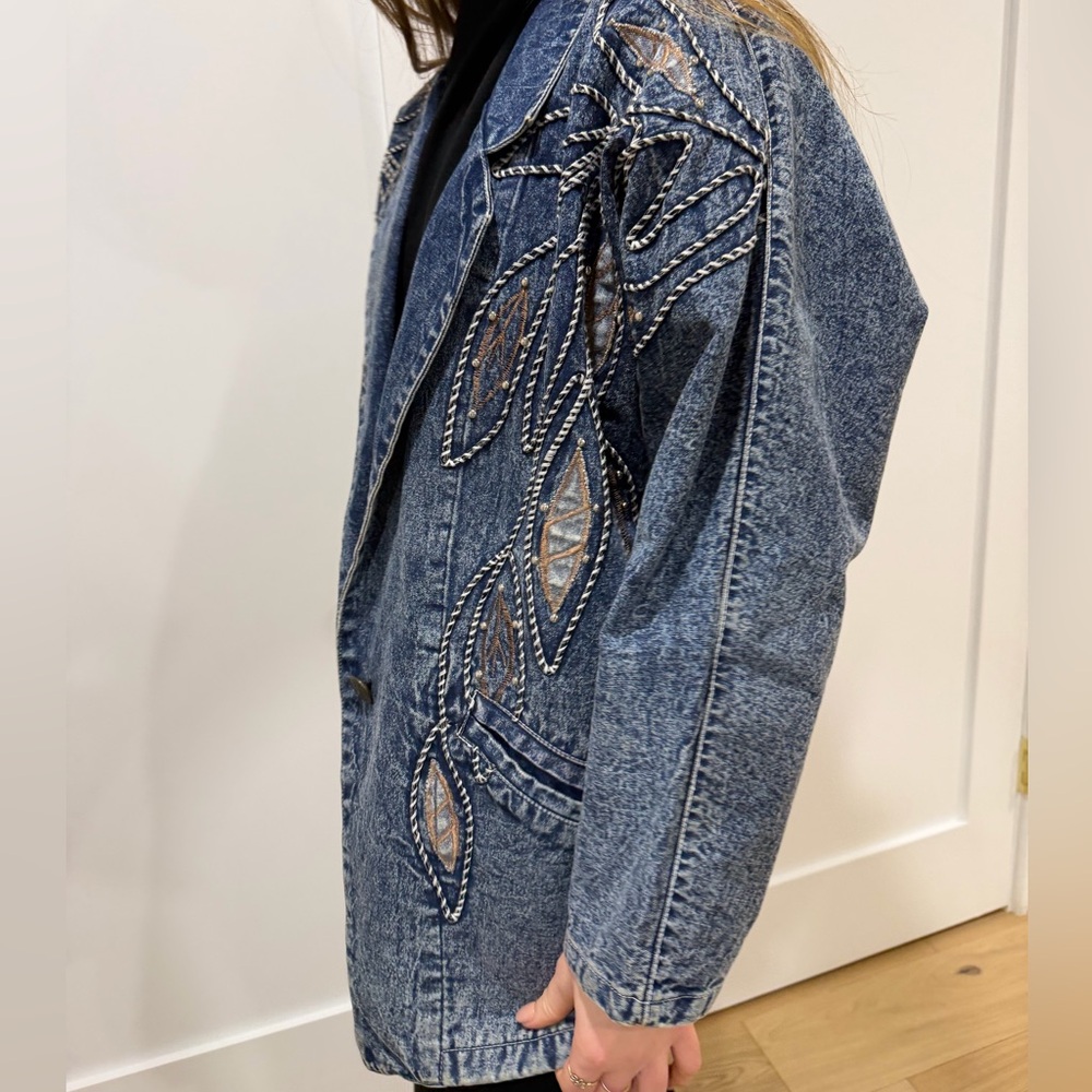 Vintage Embroidered oversized Denim Jacket